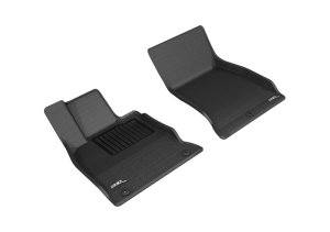 Kia Stinger Floor Mats - Front - 3D MAXpider - KAGU Series, Carbon Fiber Embossed Pattern - Black - `18-`20